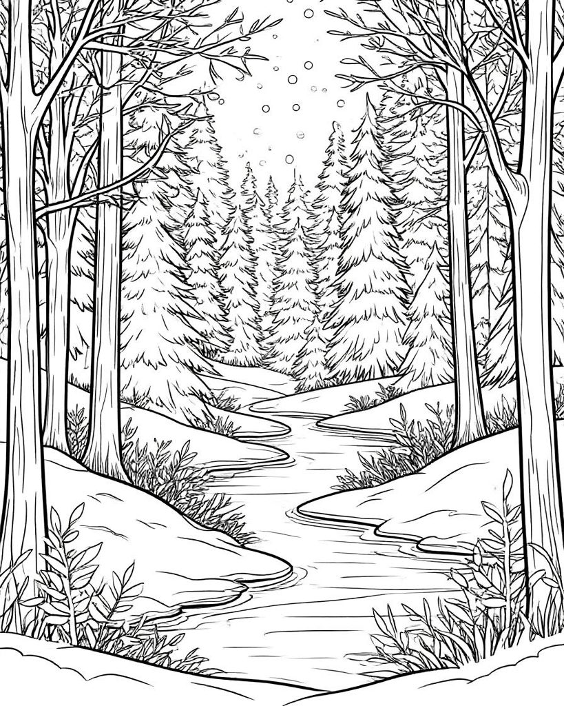 Раскраски «Зимняя природа»: ваш билет в тихую сказку за окном ❄️🌲
